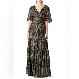ba&sh Nixon Metallic Silk Blend Empire Gown Size 8